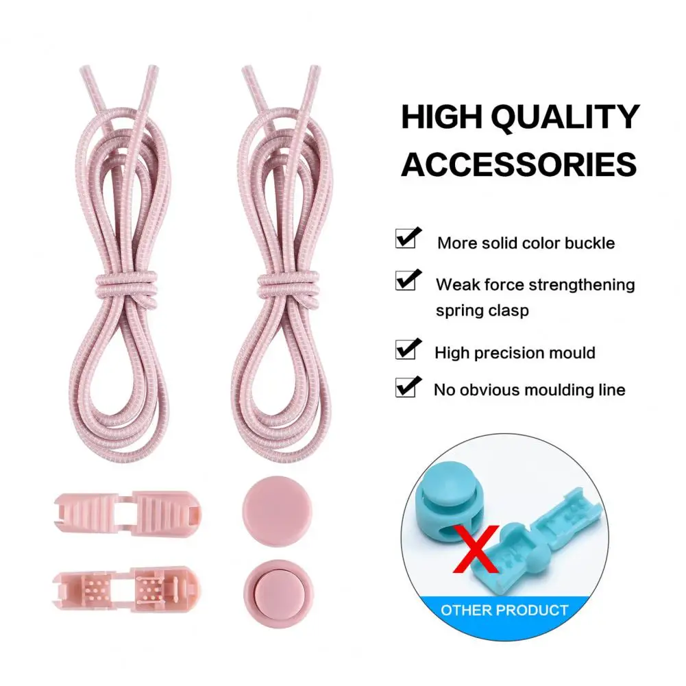 1 Set No Tie Shoelaces  Portable Universal Adults No Tie Shoe Strings  Anti-slip Tieless Shoelaces