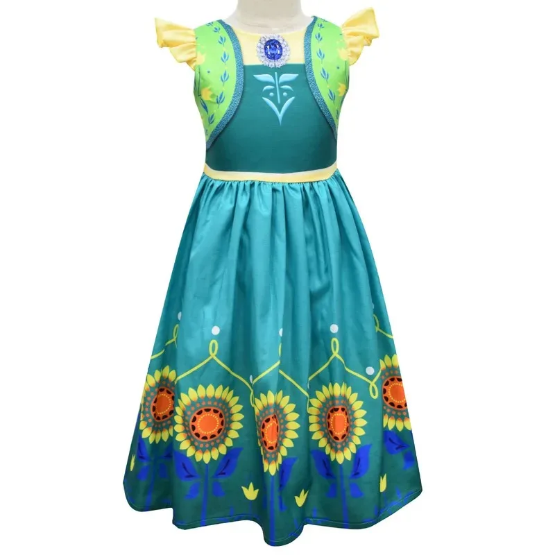 

l2025l Хэллоуин Карнавал Девушки День Рождения Мода День Рождения Костюм Косплей Платье Для Малышей Девушки Хэллоуин Костюм Дети Подсолнух