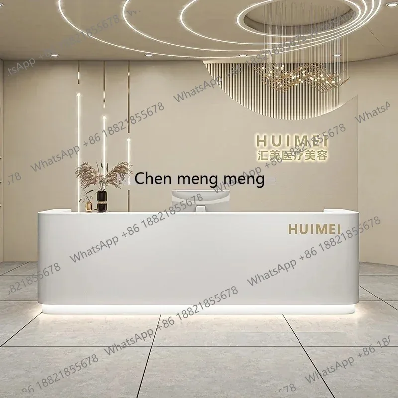 

Reception Counter Cosmetics Aesthetic Salon Restaurant Desk Bank Modern Luxury Escritorio Storage Cashier Table Receiption
