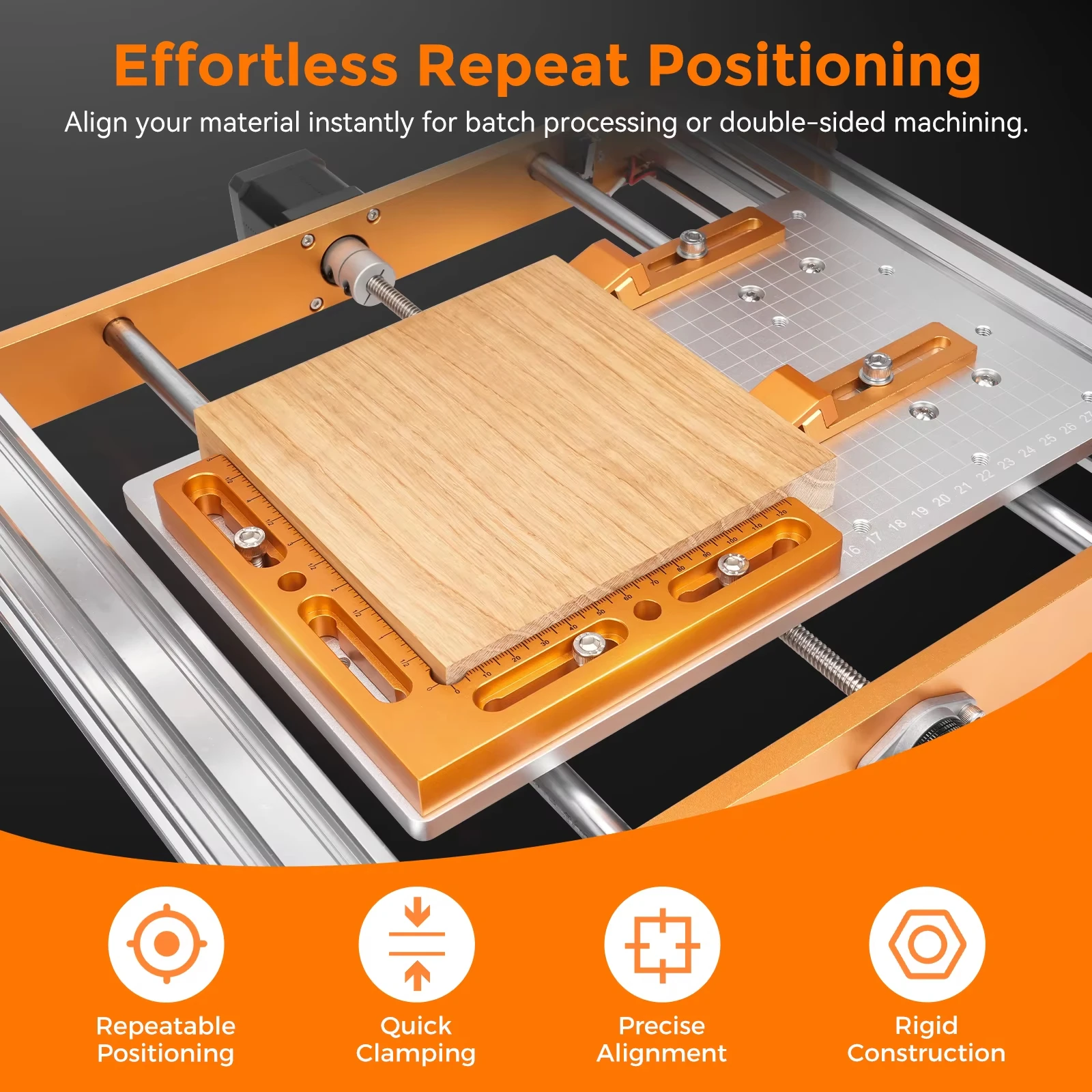 CNC Workpiece Positioning Fixture, CNC Vise/CNC Clamps for T-Slot & Perforated Tables - Woodworking Fixture