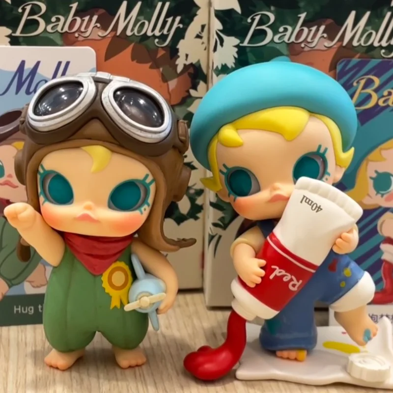 

New Genuine Blind Box Baby Molly Hug Exploration Plan Series Vinyl Plush Face Molly Bjd Doll Kawaii Toys Collection Kids Gift