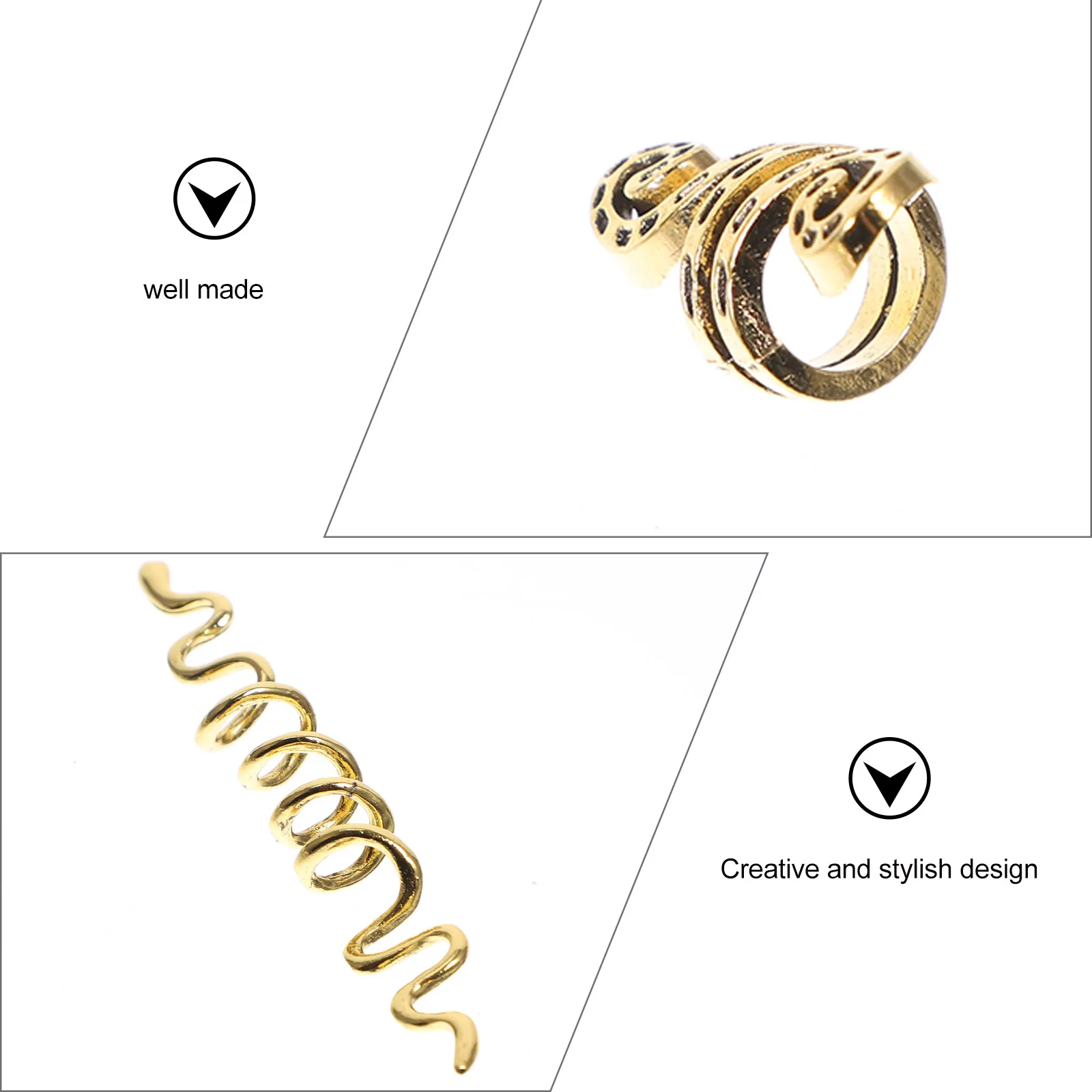 

6pcs Spiral Hair Charms Set Silver Dreadlock Accessories Braiding Jewelry Hair Spirals Non Fading Long Lasting
