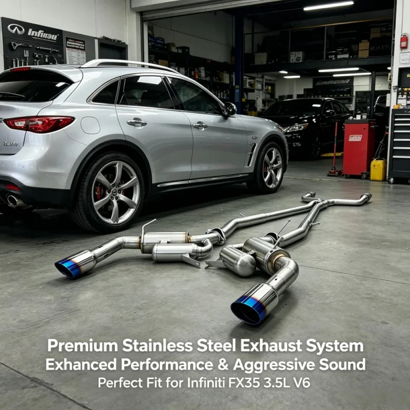 

Car Exhaust Catback for Infiniti FX35 3.5L V6 2003-2013 Stainless Steel Muffler Racing Performance Exhaust Pipe Sound Upgrade