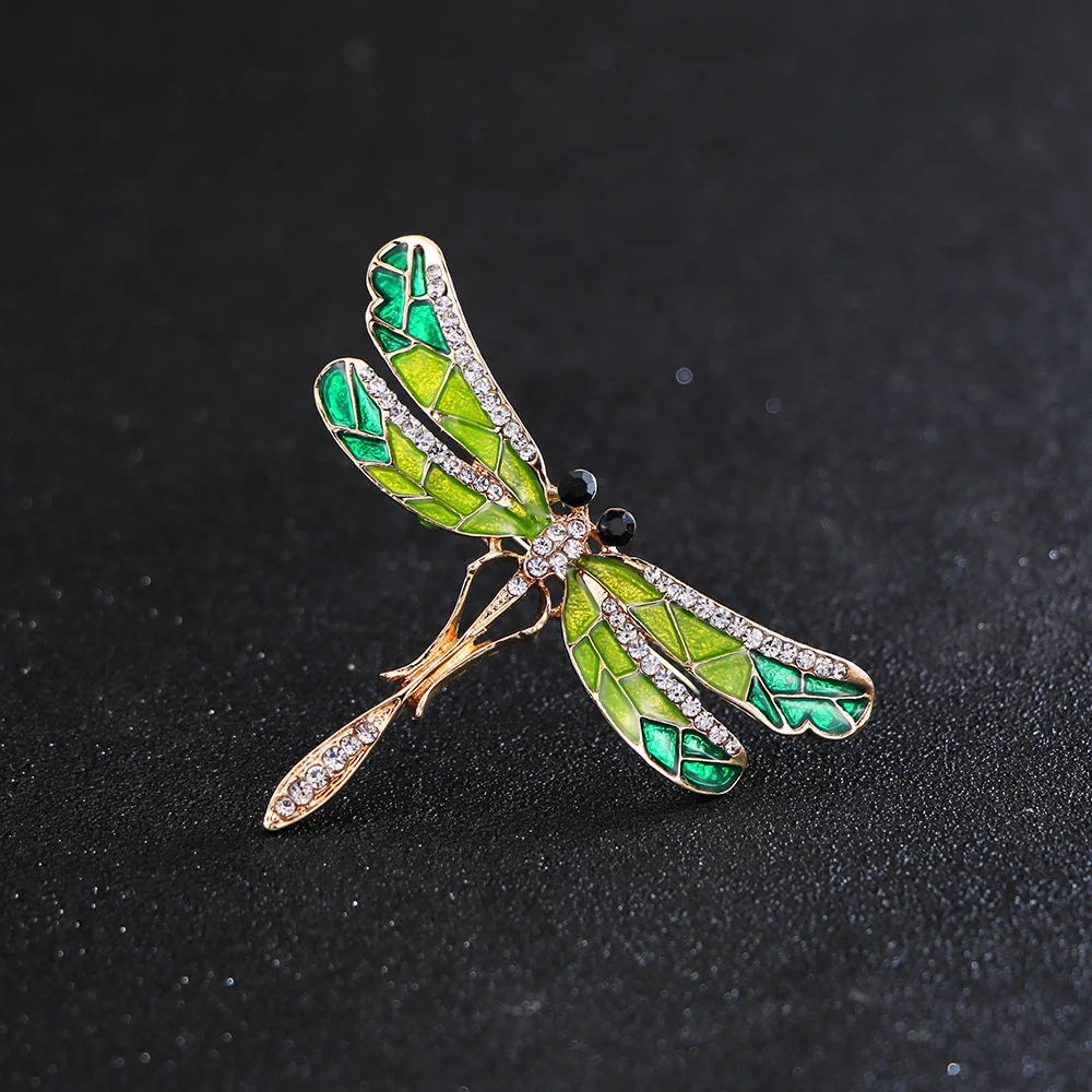 Vintage Dragonfly Brooches Pins For Women Fashion Alloy Insect Brooch Badges Dress Coat Accessories Painted Animal Jewelry Gifts