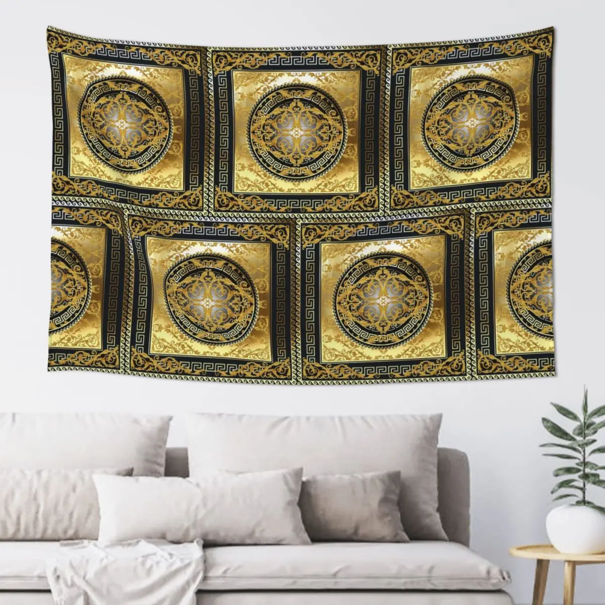 Queen Of Absolutely Everything Gold Baroque Tapestry Funny Wall Hanging Aesthetic Home Decoration Tapestries for  Dorm Room