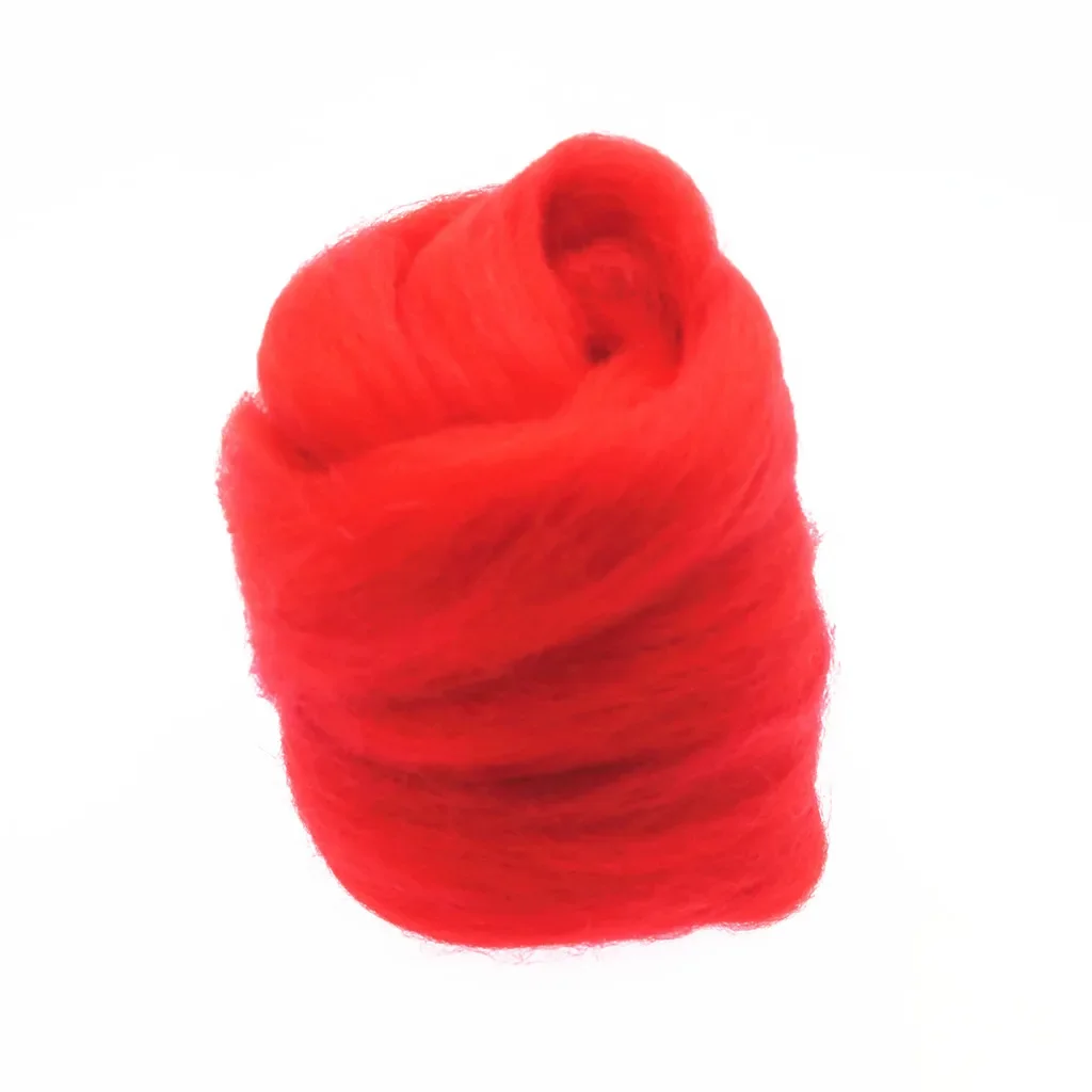 66S Red Color Series Wool Fibre  for Needle Felting Wet Felting Wool Felting Handmade Spinning DIY Craft Materials