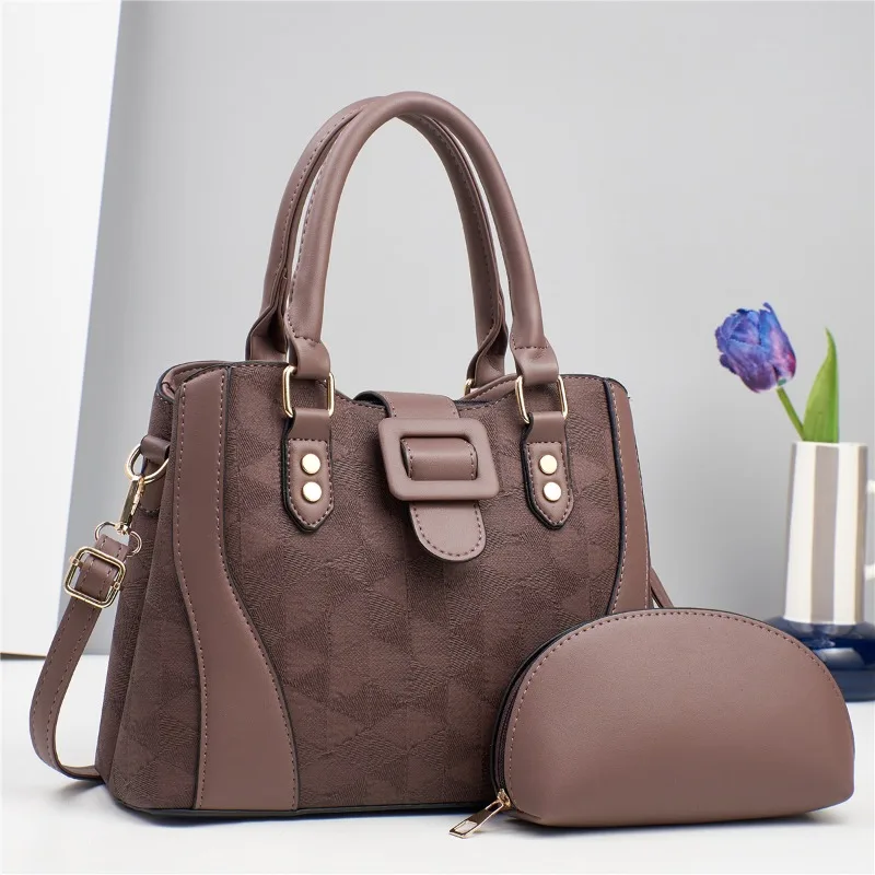 عالية الجودة كبيرة حمل حقيبة 2 قطعة مجموعة حقائب اليد النسائية حقيبة كروسبودي حقيبة يد فاخرة بولي Leather جلد المرأة حقائب كتف واحدة #5