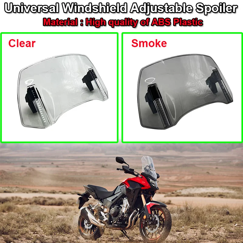 Fit For HONDA CB400X CB500X CB150X CRF1000L CRF1100L WH400 VFR800X Motorcycle Windshield Extension Adjustable Spoiler Deflector