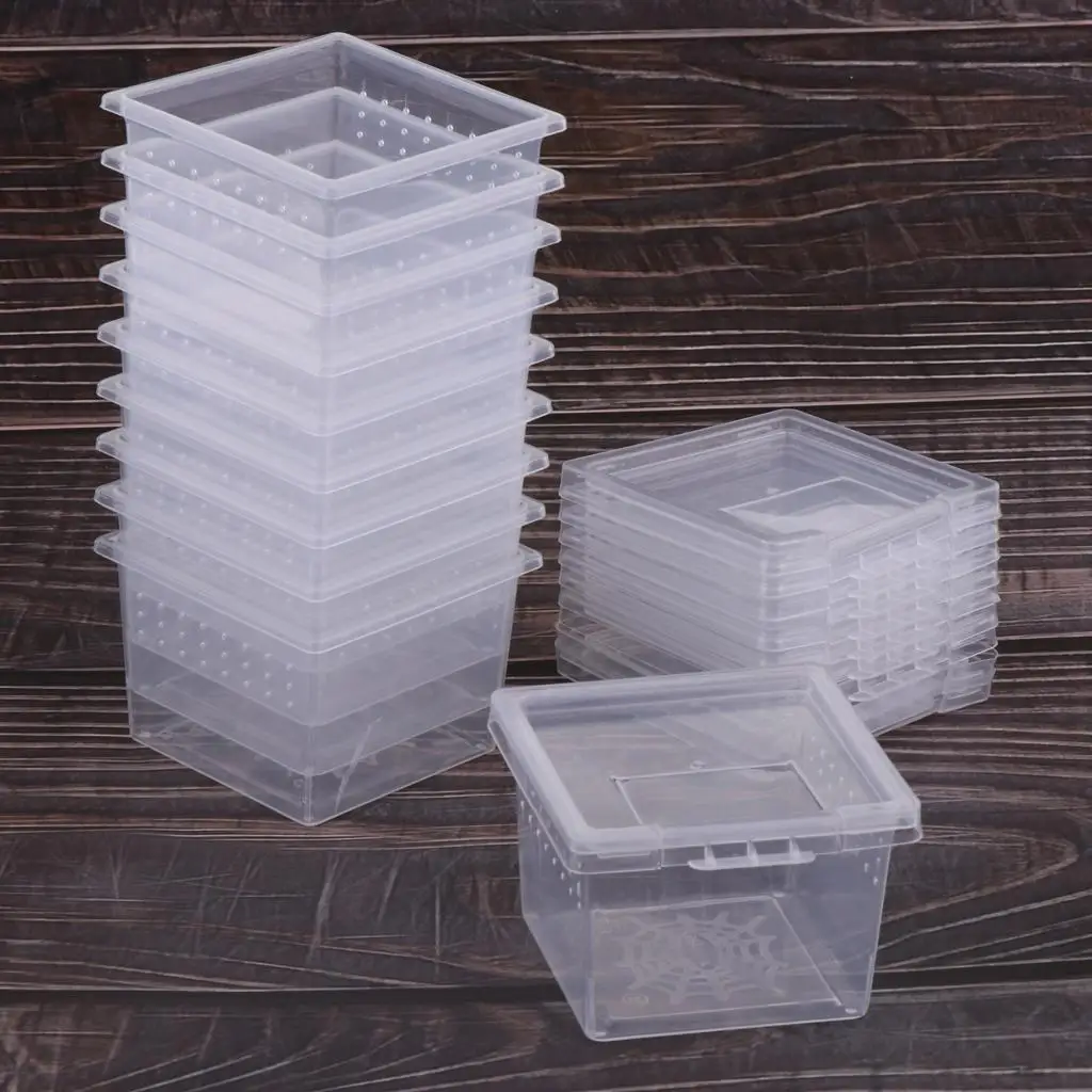 10x Feeding Container for Reptile Breeding Reptile Tank Reptile Feeding Case