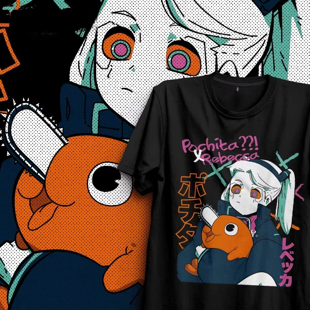 Chainsaw Man Anime Pochita X Rebecca Bedrucktes T-Shirt Herren- und Damen-T-Shirt Herren-Top-Sport-T-Shirt 2026 Sommer Neues T-Shirt