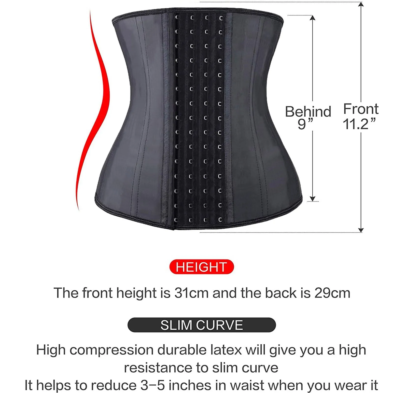 Short Torso Corset Waist Trainer Latex Body Shapewear Women Tummy Shaper Belly Sheath Sllimming Belt Modeling Strap Weight Loss