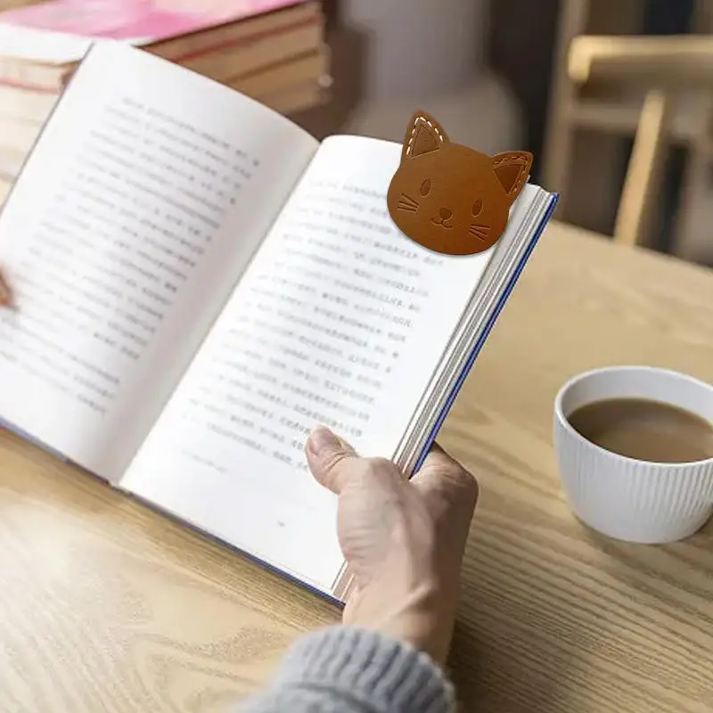 Leather Bookmark Cute Cat Bookmark Leather Bookmark Page Corner Leather Bookmark Reading Book Marker Book Lover Gifts