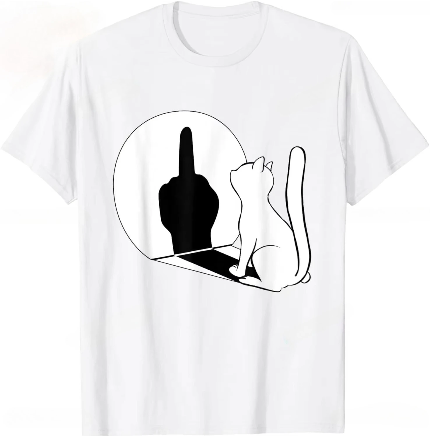 Middle Finger Cat Official Statement - Funny Cat Gift T-Shirt - Special Edition Short Sleeve Shirt, Cotton Summer Shirt