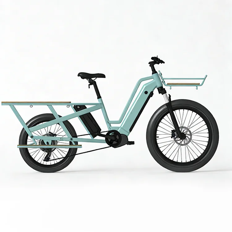 Freight Electric Bicycle 750W 36V Lithium Battery Central Motor Fat Tire Brushless Large Capacity Cargo Bike