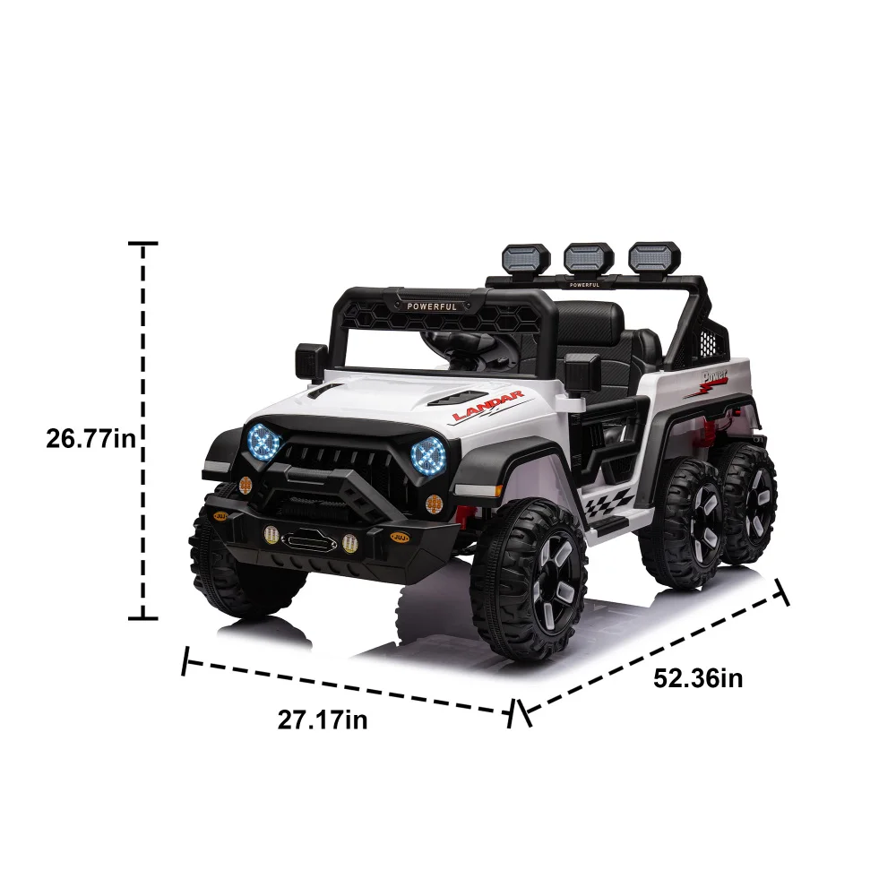 24V Kids Ride-On Large Pickup Truck, 4WD Toy with Remote Control, Parents Can Assist in Driving Kids Cars Electric in Ride On