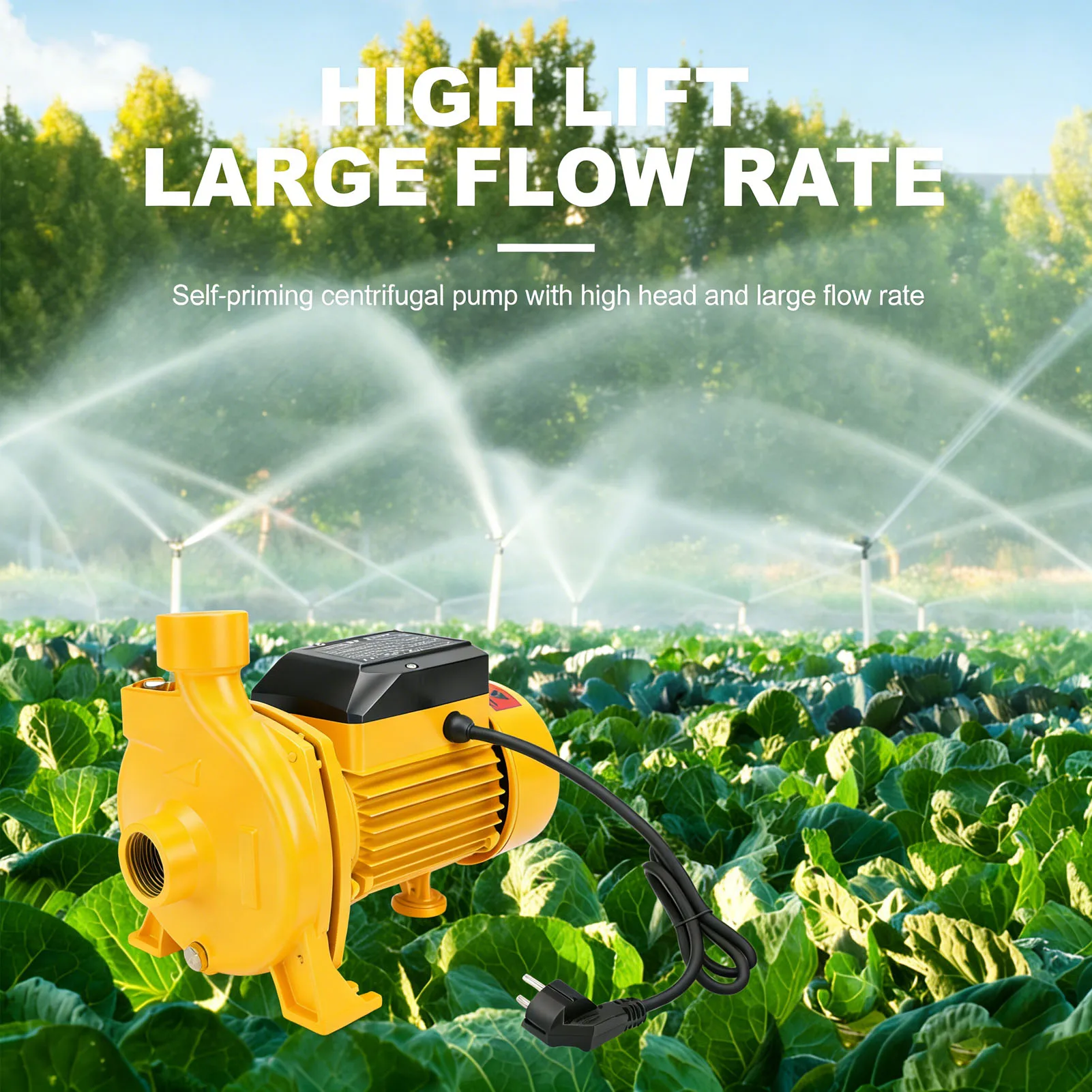 

Centrifugal Self Priming Pump 750W 30m Head 200L/min Circulating Water Pump for Pipe with 1in Outlet for Household Boiler