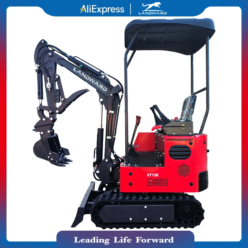 LANDWARD Wholesale Mini Crawler Excavators 1Ton  XT12K Compact Mini Bagger Orchard household Customize Mini Digger Machine Price