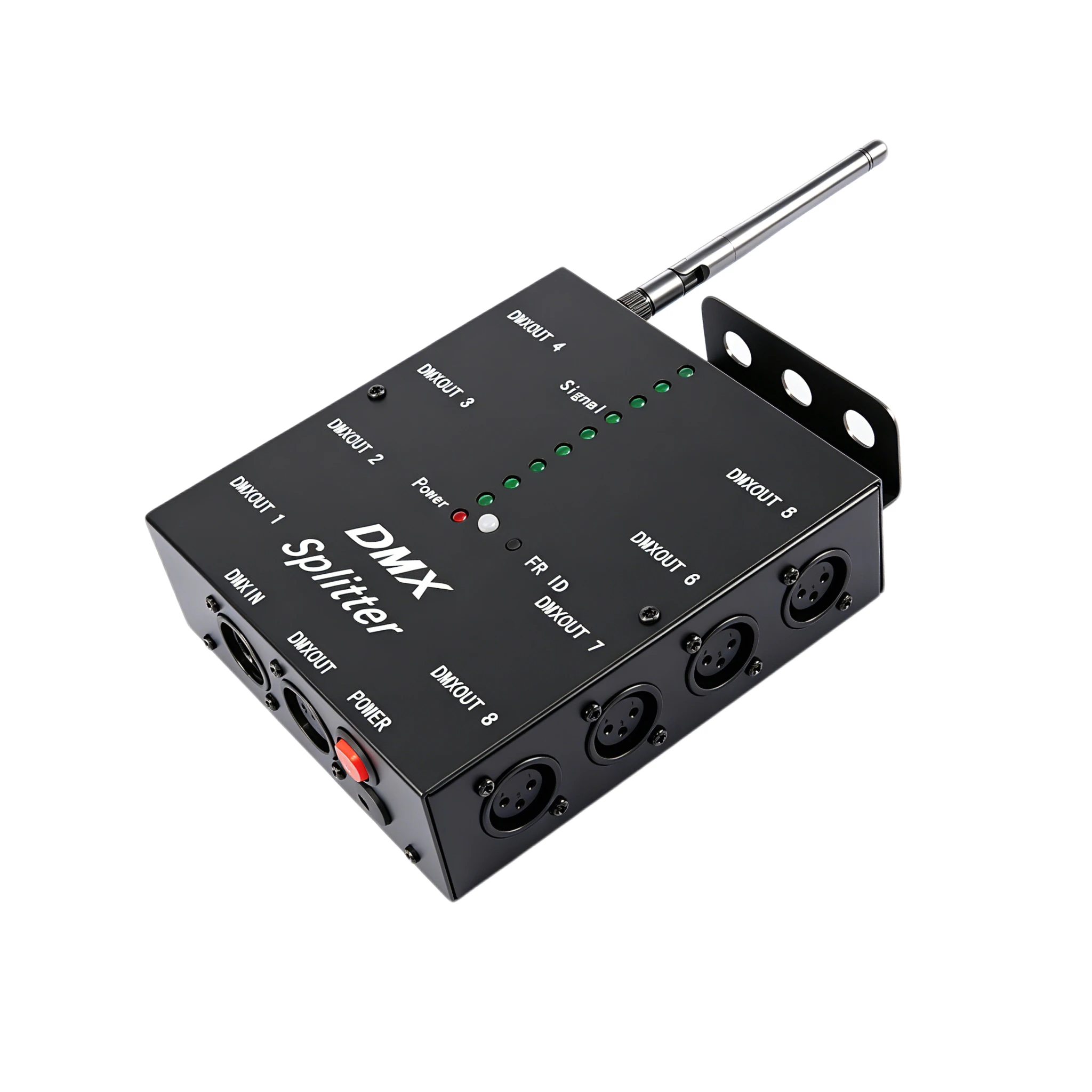 8 Way Wireless DMX512 Splitter & Amplifier with Antenna Isolated Outputs for LED Stage Lights DJ Disco