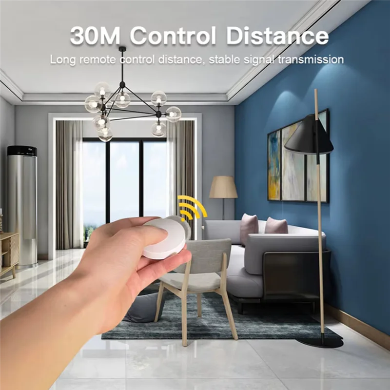 新しい-GLEDOPTO Pro スマートホーム互換 2.4G RF ワイヤレスリモコンシングルボタン多機能 30M 範囲デバイス