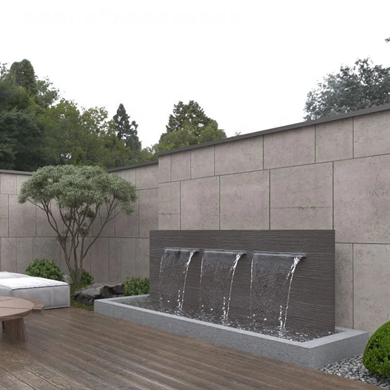 

Customized Stainless Steel Waterfall Fountain Outdoor Garden Wall-Mounted Swimming Pool Waterfall Connector Spillway Pond