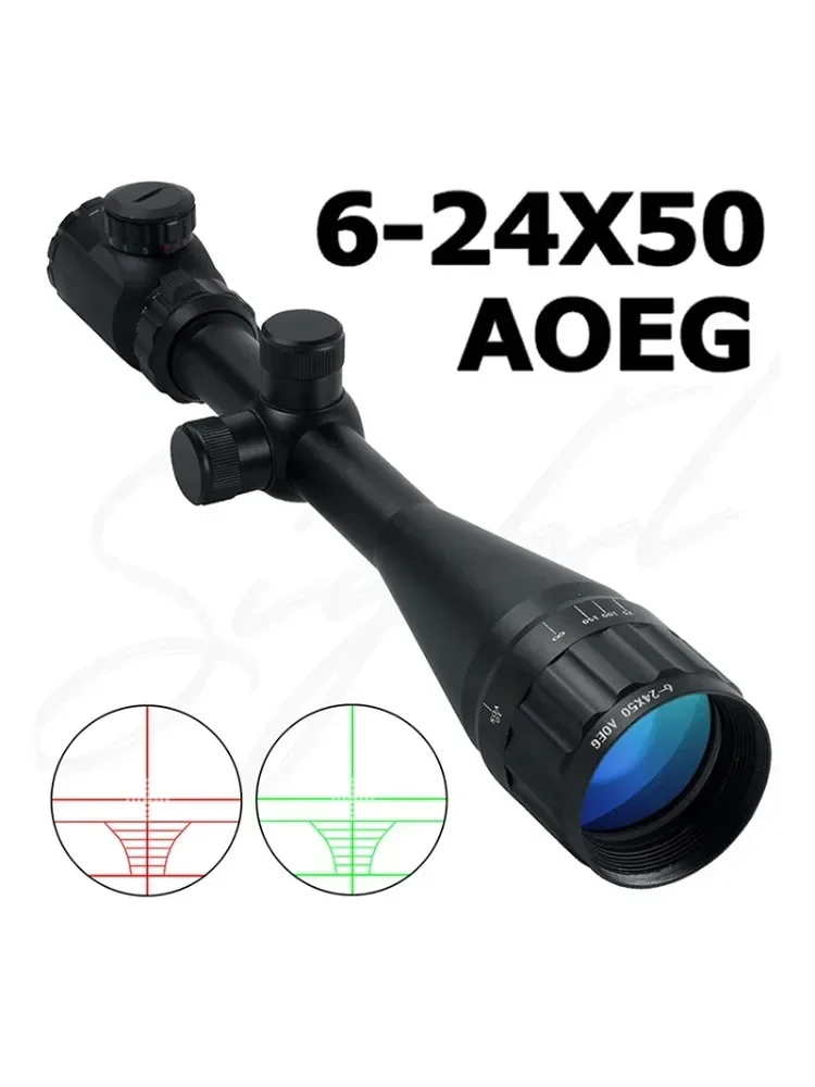 6-24x50 AOEG Jachtoptiek Richtkijker Rood/Groen Verlichting Verstelbaar Richtkruis Reflex Sight HD Richtkijker Tactische Accessoires - afbeelding 2