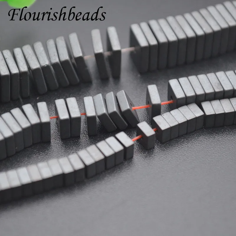 High Quality 4/6/8mm Matte Heshi Hematite Square Slice Spacer Loose Beads for Jewelry Making  DIY Earrings Bracelet Accessories