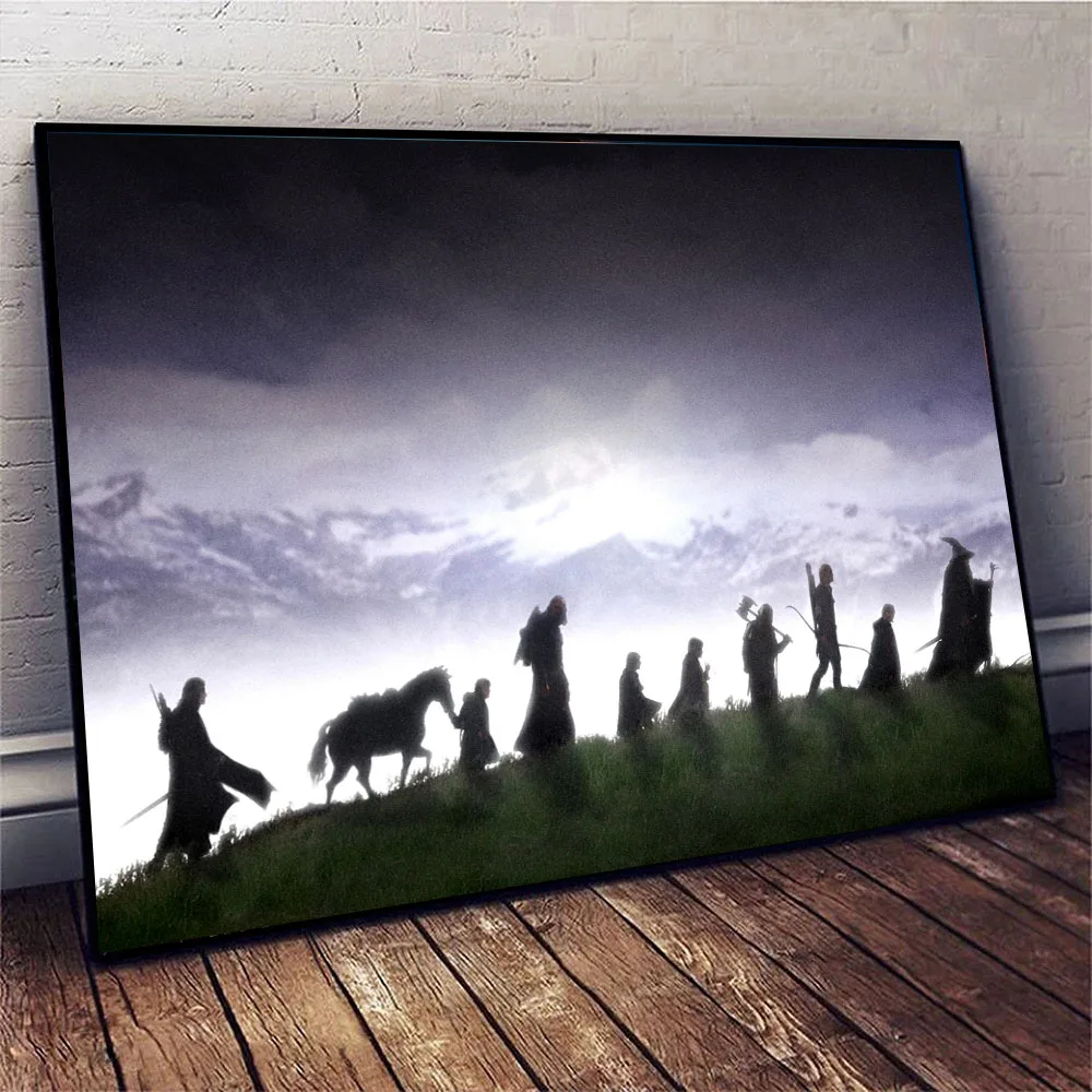 زمالة الأرض الوسطى من فيلم الحلقة Rivendell قماش الفن الملصقات يطبع السفر المشهد طلاء جدران غرفة ديكور المنزل