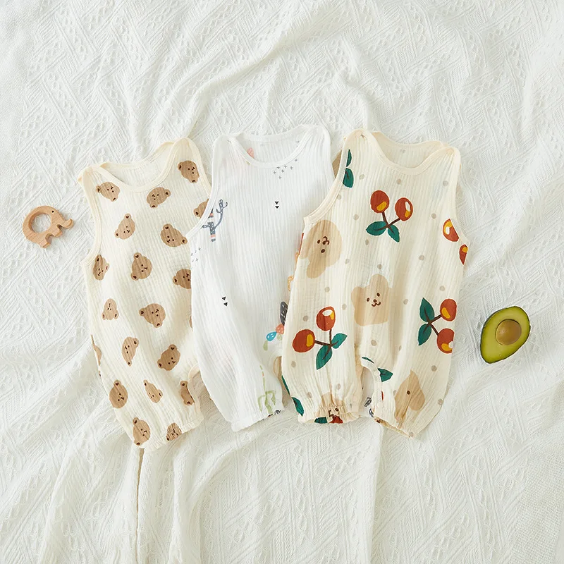 

Летний тонкий муслиновый комбинезон-слинг для новорожденных из чистого хлопка