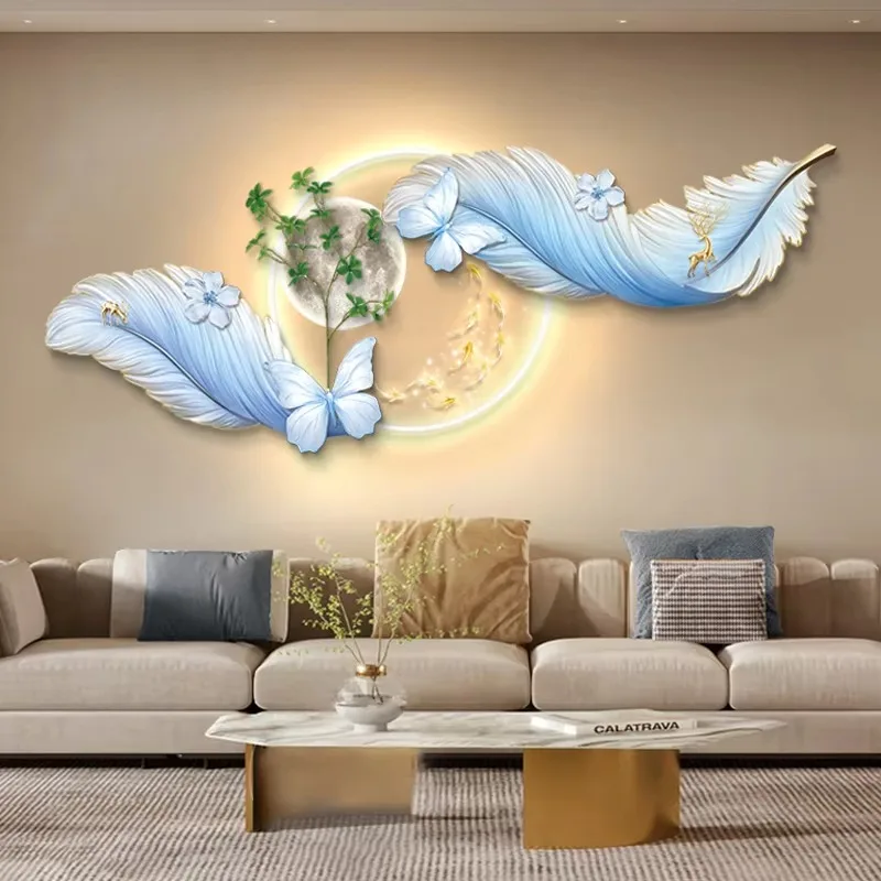 الإبداعية صمام ثنائي باعث للضوء الجدار مصباح بسيط غرفة المعيشة غرفة نوم أريكة تتحول لسرير الممر الديكور اللوحة ريشة الجدار مصباح