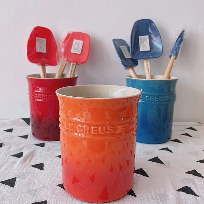 Suporte Organizador de Utensílios Le Creuset com Tubo Reto e Cores Vibrantes para Cozinha e Casa, com Escorredor de Hashis e ...