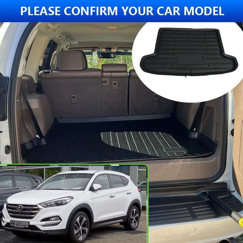 For Hyundai Tucson 3th TL 2016~2021 2017 2018 2019 2020 Car Rear Trunk Pads Auto Waterproof Liner Anti-Fouling Mat Accessories