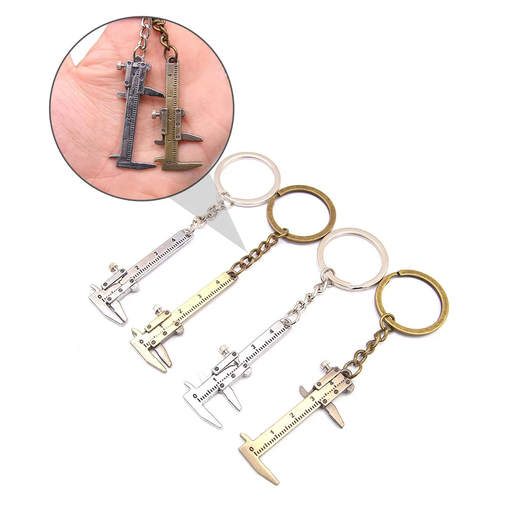 

2Pcs Vernier Caliper Keyring Zinc Alloy Mini Measuring Tool Portable Precision Gauge for DIY Engineering Projects Measurement