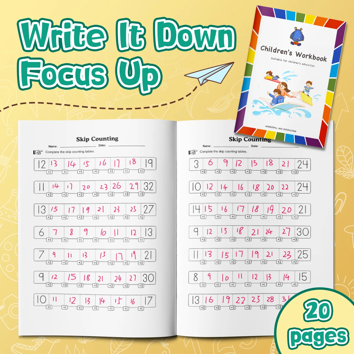 Children Math Arithmetic Practice Workbook, Fun Math Drills & Number Exercises, Boost Calculation Skills for Elementary Students
