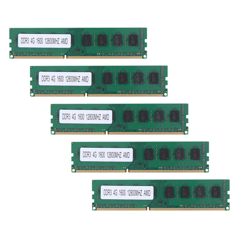 5X DDR3 4GB Memory Ram PC3-12800 1.5V 1600Mhz 240 Pin Desktop Memory DIMM Unbuffered And Non-ECC