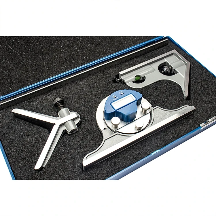 Dasqua Régua de ângulo combinada de aço inoxidável de 12 polegadas 300 mm Conjunto quadrado de ângulo para carpintaria Quadrado de carpinteiro