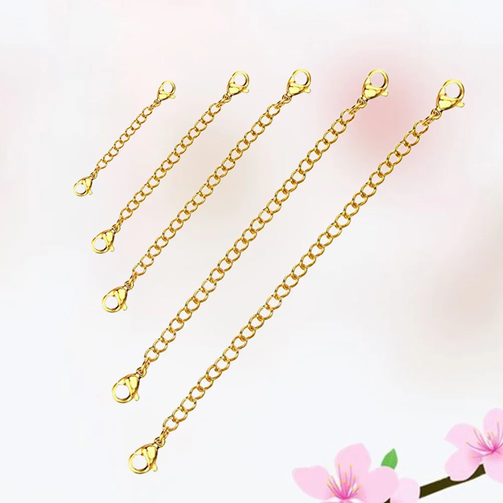 

5 PCS Chain with Lobster Clasp at Both Ends Extender Chains Necklace Bracelet Extension