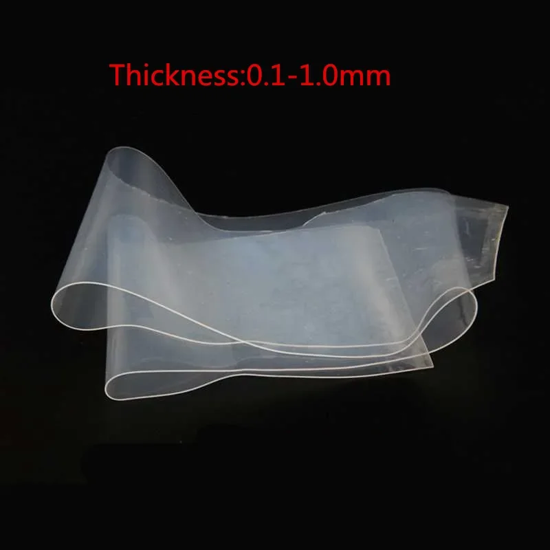 Silicone rubber Sheet film 0.1 0.2 0.3 0.4 0.5 0.6 0.8 1.0mm thickness 500*500mm width thin board semi transparent Rubber