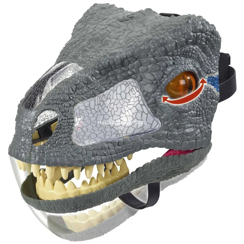 

Jurassic World Toys Chomp 'N Roar Velociraptor Blue Mask Electronic Mask with Opening Jaws Sound Effects Movable Eyes FMB74