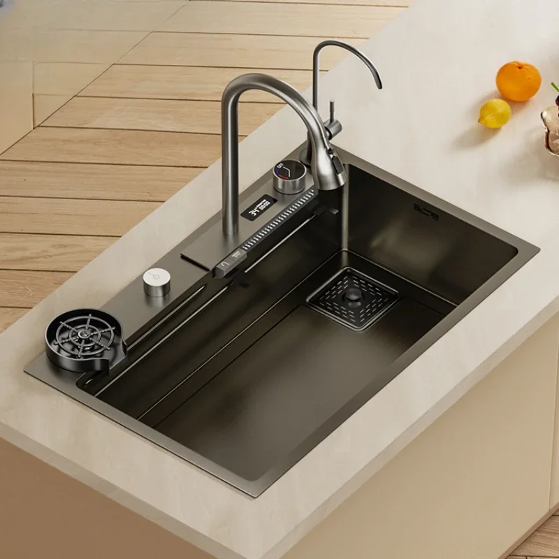 

Thickened single slot sink, stainless steel sink, kitchen nano multifunctional vegetable washing basin