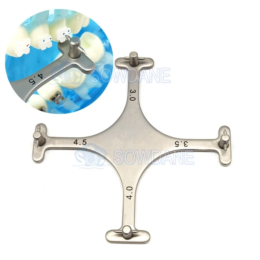 High Precision Lab Orthodontics Bracket Positioning Gauge with Lead Points Cross Type  for Anterior and Posteriors