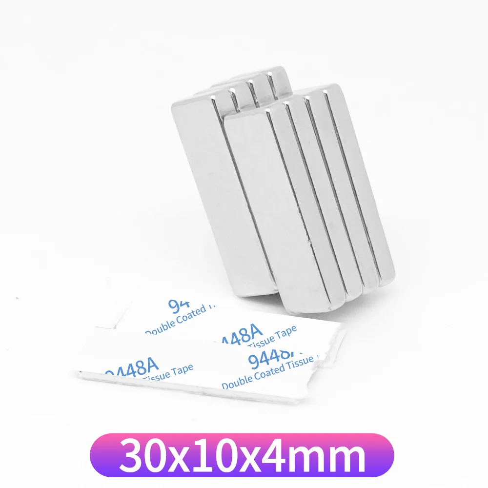 2/5/10/20/30/50PCS 30x10x4 Block Search Magnet Two Side With 3M Tape 30x10x4mm Quadrate Rare Earth Neodymium Magnet 30*10*4 image 4
