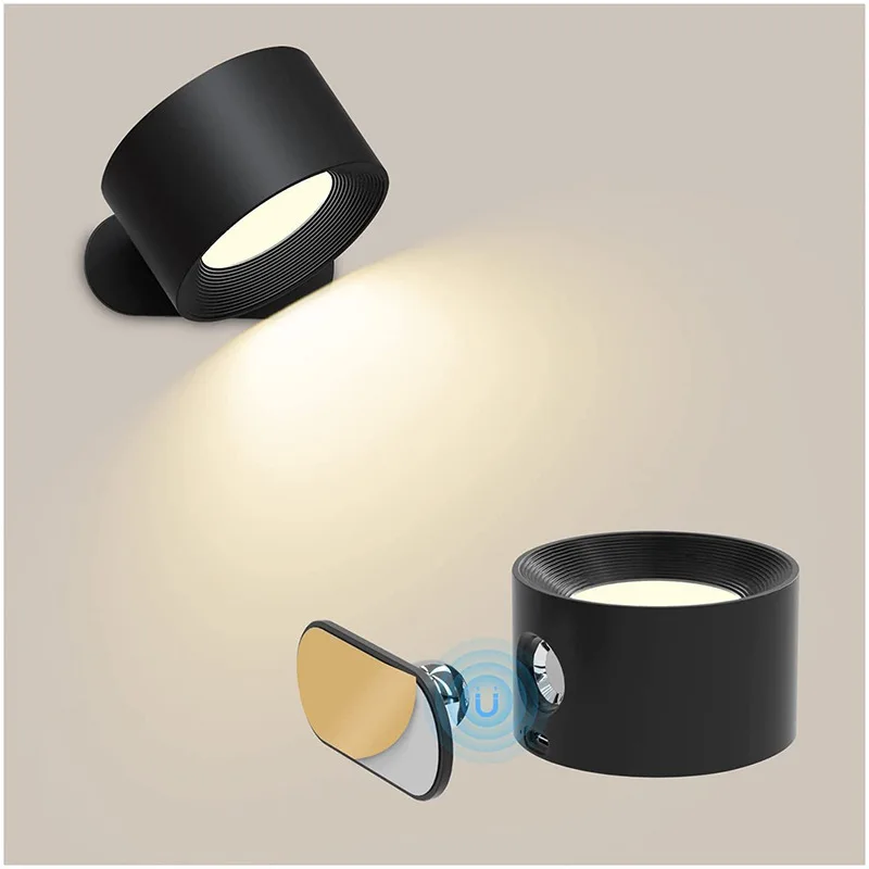 Imagem -02 - Recarregável Touch Led Wall Sconce Luz 360 Girar Magnético sem Fio Cores Leitura Quarto