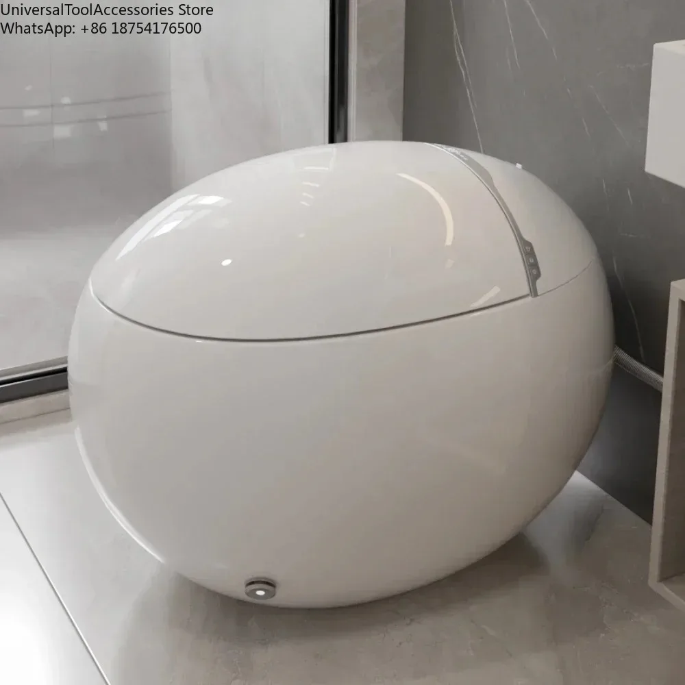 factory direct sales One-Piece  Toilet with Egg-Shape Design White Foot Flush & Remote Control Shaped Water Closet