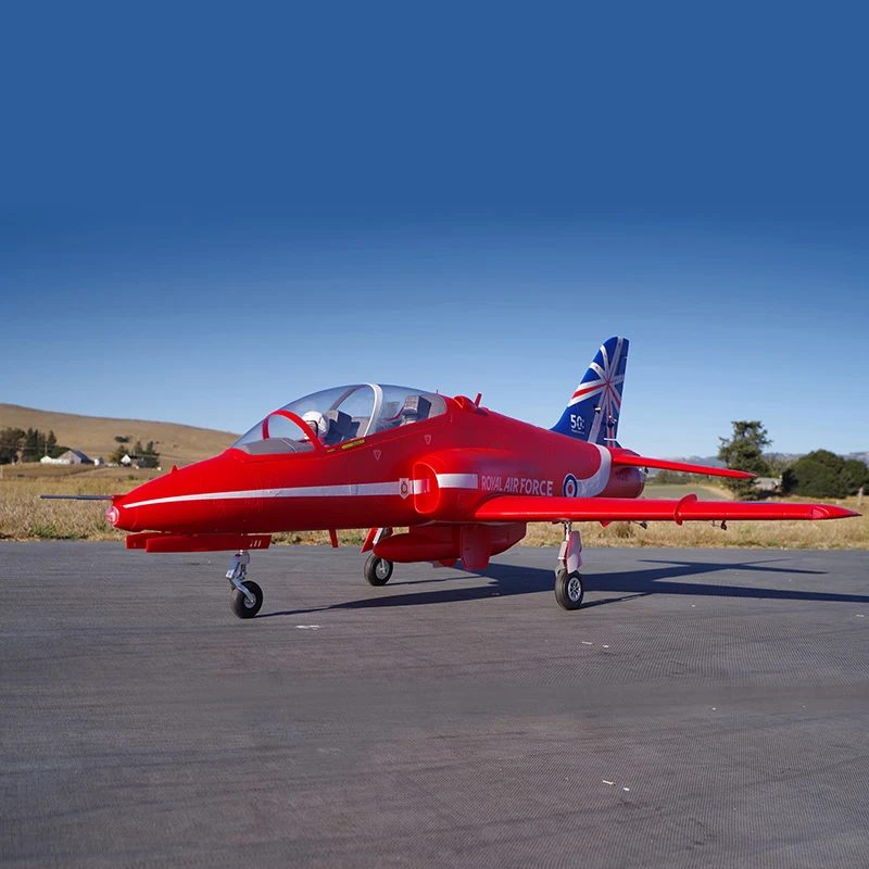 FMS 80mm Ducted Fan EDF Jet Bae Hawk Red Arrow 6CH with Flaps Retracts Reflex Gyro PNP Hobby Model Plane RC AirplaneAircraft