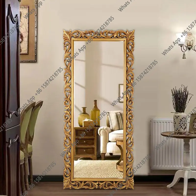 Full-body mirror real non-deforming winter wood vanity mirror wall-mounted special-shaped material sticker wall-mounted interior