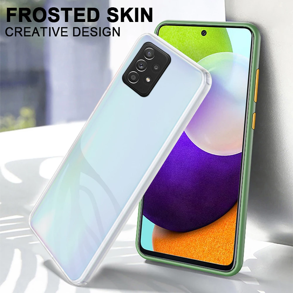 Matte โปร่งแสงสำหรับ Samsung Galaxy A52นุ่มซิลิโคนสำหรับ Samsung A52S 5G 52กล้องเลนส์กันกระแทก shell Coque