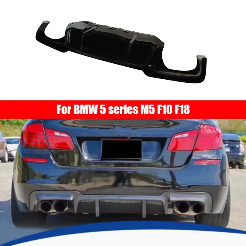 

For BMW 5 Series M5 F10 F18 2010-2016 glossy black Car Rear Bumper Diffuser Rear Splitters Spoiler black Back lip body kit