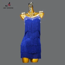 Neue Latin Dance Quaste Kleid Sexy Ballsaal Kleidung Bühne Praxis Tragen Prom Kostüm Frauen Damen Rock Mädchen Linie Anzug Angepasst