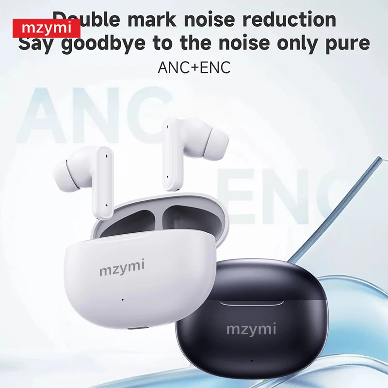 Mzymi ANC TWS Bluetooth sluchátka T80S bezdrátový aktivní hluk odvolání sluchátka stereo znít herní náhlavní špunty pro Xiaomi