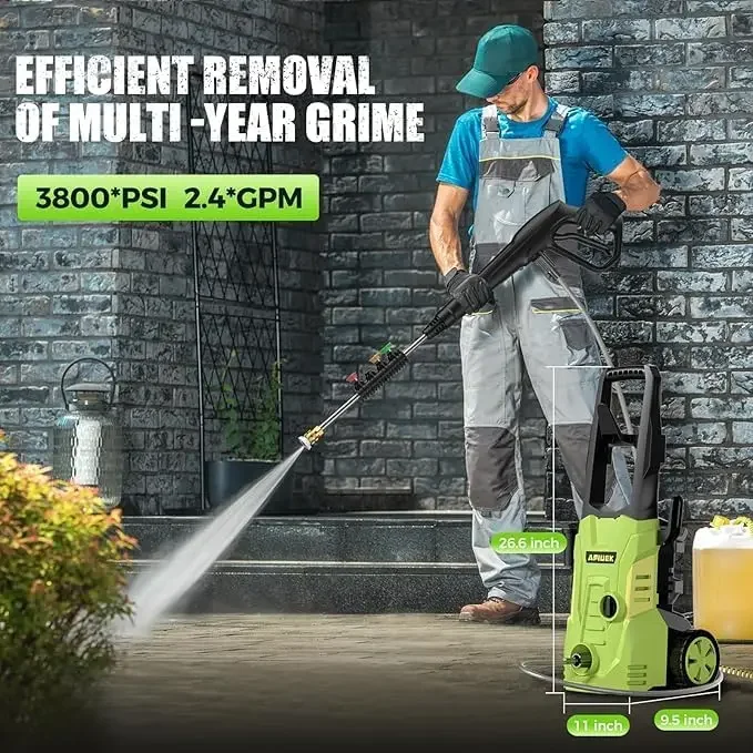 Electric High Pressure Washer - GUIFIN Portable Power Washer with Upgraded Soap Tank, 4 Pressure Tips, 6.6 FT Inlet & 23 FT Wate